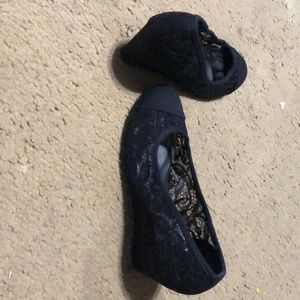 Seychelles Shoes - Black lace wedge heels Seychelles Shoes - Black lace wedge heels
